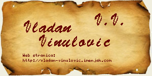 Vladan Vinulović vizit kartica